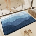 Tappetino da bagno assorbente con sfumatura blu e texture morbida antiscivolo per doccia - 40*60cm / Cielo e Mare