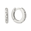 Orecchini a cerchio in argento S925 con pavé di zirconi e incisione geometrica vintage - Argento