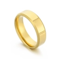 Sleek gold-plated 6mm bevel-edged stainless steel ring in a polished minimalist style - US 5 / 6mm Gold