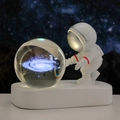 Astronaut night light with 3D crystal ball galaxy projection on white glowing base - Sphere / Galaxy (Multicolor Light)