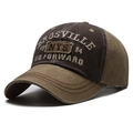 Vintage dark coffee and khaki washed canvas baseball cap with NYS embroidery - Coffee & Khaki Style (E)