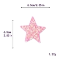 Pink star-shaped sequin embroidery patch with measurements 6.5cm and 1.37g weight - Pink Star #7