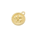 Detailed close-up of a golden lucky four-leaf clover pendant with polished metallic luster - VD1534 Gold (Four Leaf Clover)