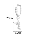 Silver copper ear cuff with zircon flower pendant, measuring 2.3cm by 0.6cm - Butterfly Style (2625-15#) / Silver