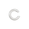 Polished silver C-shaped ear cuff in a minimalist punk style for non-pierced ears - Silver C-Shape Ear Cuff (10222) / 1.3cm