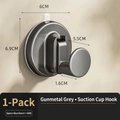 Gunmetal grey suction cup hook made of space aluminum and ABS for bathroom walls - 1 PC-Round Hook / Gun Grey