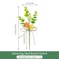 Artificial Easter egg spray A with speckled eggs, eucalyptus leaves and a jute bow - Easter Egg Pick Style A A12957
