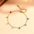 Gekleurde zirkoon hanger taille ketting in goud roestvrij staal voor vrouwen - Kleurrijke Zirconia Armband