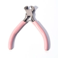 Pink handle end cutting pliers for jewelry making with non-slip grip and sharp metal edges - End Cutting Pliers