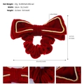Nœud à cheveux en velours rouge avec bordure en strass dorés et mesures affichées - Chouchou À Bord En Strass Doré / Rouge