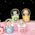 Cartoon star angel crystal balls with flower bases in green, yellow, blue, and pink colors - 2541# (lights + Snowflakes)