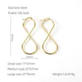Orecchini a cerchio intrecciati a forma di infinito in acciaio inossidabile placcato oro 18k - Piccolo / 19*45mm / Oro