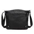 Classic black soft PU leather shoulder bag for women with adjustable strap and metal feet - Single Opening Version Standard Fabric Black