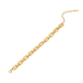 Minimalistisches goldenes Edelstahl-Schweinenasenarmband mit H-Glied-Design auf weißem Grund - H-Link-Stil (2#)