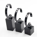 Support de montre noir en acrylique, lot de 3 tailles différentes pour présentoirs bijoux - Ensemble de 3 pièces (Base 4/6/8CM) / Noir