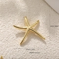 Detailed view of golden starfish pendant with precise size and weight measurements - A0575 Large Starfish