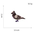 Self-adhesive pigeon embroidery patch for DIY decoration, size 3.5cm x 2cm - 8# (Grey/Purple Pigeon Branch)