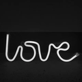 Modern white LED neon LOVE sign light for romantic proposal and festive decorations - Battery and USB Dual Use / Cool White