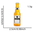Embroidered beer bottle cartoon patch with hot melt adhesive 8.5x2.5cm size guide - Beer