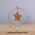 Décoration de Noël étoile dorée sur socle en cristal pour table et salon - Style Étoile Suspendue