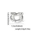 Dettaglio anello in acciaio inossidabile argento con misure di dimensioni e peso - Design a Catena Naso di Maiale (TYR0287)
