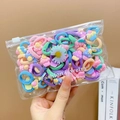 Colorful high elasticity nylon hair ties with cute resin flower and cupcake charms in a bag - Ice Cream (20 Pcs)