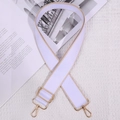 Adjustable light purple wide bag strap with beige edges and gold metal hooks - Light Purple
