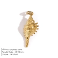 Marine conch pendant in 14K gold-plated stainless steel, size 18x10mm for DIY jewelry - Conch Style (BP2878)
