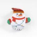 Lindo clip de pelo con forma de muñeco de nieve en blanco y rojo para Navidad - Muñeco de Nieve con Luces de Colores (C15-3-3)