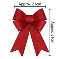 Red glitter Christmas bow ornament for tree decoration, size 21cm x 31cm sparkling finish - Red / 21cm*31cm