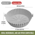 7-inch grey silicone air fryer liner with side handles and foldable corrugated design - M (7 Inch) / Gray