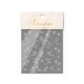 Close-up of MS-139 nail art sticker with white cloud and curved line patterns on card - White Scroll Cloud Pattern (MS139)
