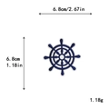 Écusson brodé de gouvernail marine et blanc, taille 6,8 cm pour sacs et vêtements - GZ-2535