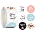 Rotolo di adesivi di ringraziamento estetici con vari design grafici colorati - 1,5 pollici (38mm) / Colorato