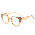 Montatura per occhiali da gatta alla moda in materiale TR90 ambra trasparente - Montatura Champagne Cachi
