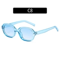 Retro oval sunglasses with translucent ice blue frames and light blue tinted lenses - Transparent Blue Frame Blue Lens