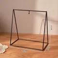 Black iron fruit basket stand with stable triangular support for table snack storage - Single Hanging Stand