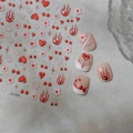 Set adesivi per unghie metallici con cuori e fiamme rosse per manicure fai da te Co-535 - Cuore di Fiamma Rossa Metallizzata (CO-535)
