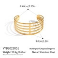 Minimalistische 18K vergulde roestvrijstalen open armband met gelaagd hol klinknagelontwerp - Holle Meerlaagse Eenvoudige Stijl (YYBL023051)