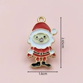 Christmas Santa Claus enamel alloy pendant charm with rhinestone and gold plating - 2832 Rhinestone Standing Santa