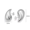 Polished silver hollow teardrop earrings in 23mm length with 12mm width sleek design - 20*12mm / Silver