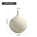 Modern white ceramic vase with horizontal stripes, 23.5cm tall with round body - HP013 XXL Ribbed White Vase