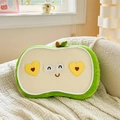 Cuscino peluche mela verde con occhi a cuore su una morbida coperta in maglia - 55*35cm (0,6kg) / Verde