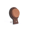 Walnut wood jewelry display tray with brown velvet pad and metal mounting hardware - Walnut Brown Gourd-Shaped Bracelet Stand