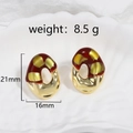 Dettaglio orecchini in smalto rosso con dimensioni 21mm x 16mm e peso di 8,5g - Oro