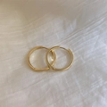 Classic minimalist gold polished round hoop earrings with elegant smooth surface finish - 8# Ear Buckle - Gold - Circle