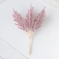 Artificial pink cedar branch with soft textured plume for DIY floral arrangements - Burgundy