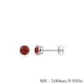 Ohrstecker aus 925er Sterlingsilber mit funkelnden 5mm granatroten Zirkonia - 5mm Spezifikation (S925 Sterling Silber)