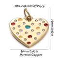 Detail of gold heart pendant with colorful enamel dots and micro-set cubic zirconia stones - Colorful Heart