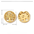 Detailansicht des Lebensbaum-Anhängers mit 17mm Maßen und Strassstein-Inlay - Gold Lebensbaum - 17mm Modell (YE593)